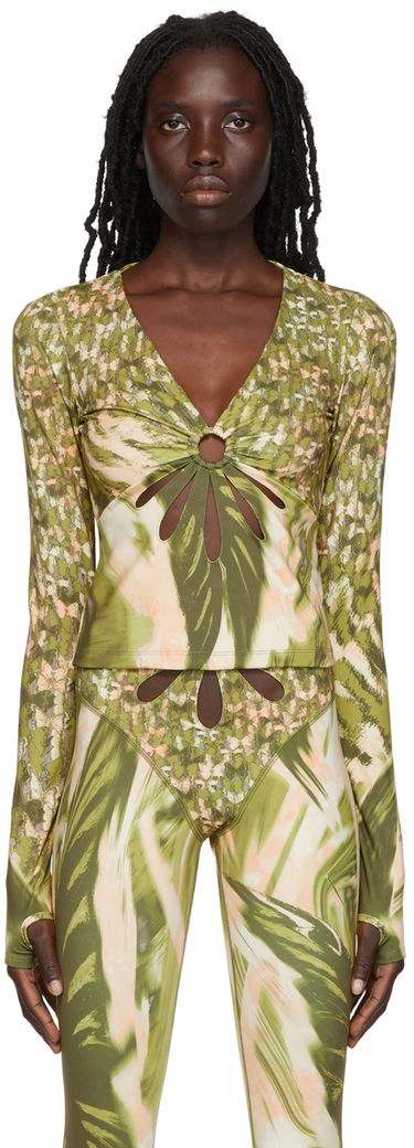 Krop-top Collina Strada Collina Strada Cutout Long Sleeve Top Zelena | XX3198, 0