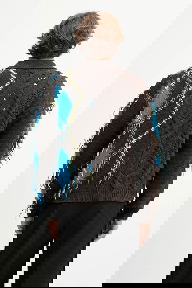 Pleteni pulover Andersson Bell Andersson Bell Argyle Fisherman Polo Sweater Rjava | atb1346m, 2