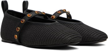 Obleke rag & bone rag & bone Spire Straw Mary Jane Ballerina Flats Črna | WFF25PF1003ST3, 3
