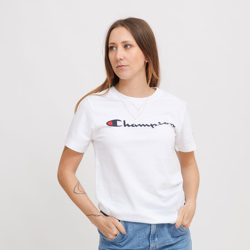 Majica Champion Champion Script Logo T-Shirt Bela | 118090-WW001