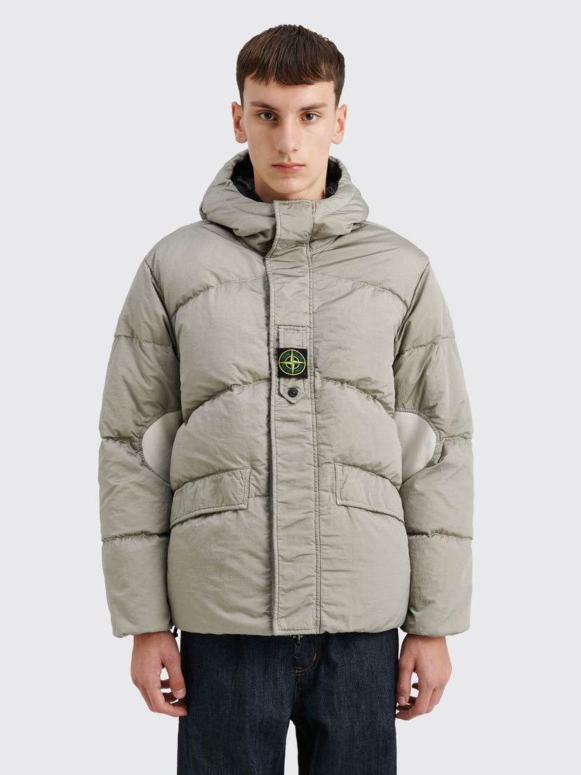Puhovka Stone Island Econyl® Reversible Down Jacket Plaster Siva | 791542719 V0097