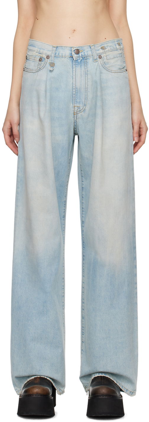 Kavbojke R13 R13 Damon Pleated Jeans Modra | R13W3147-897A