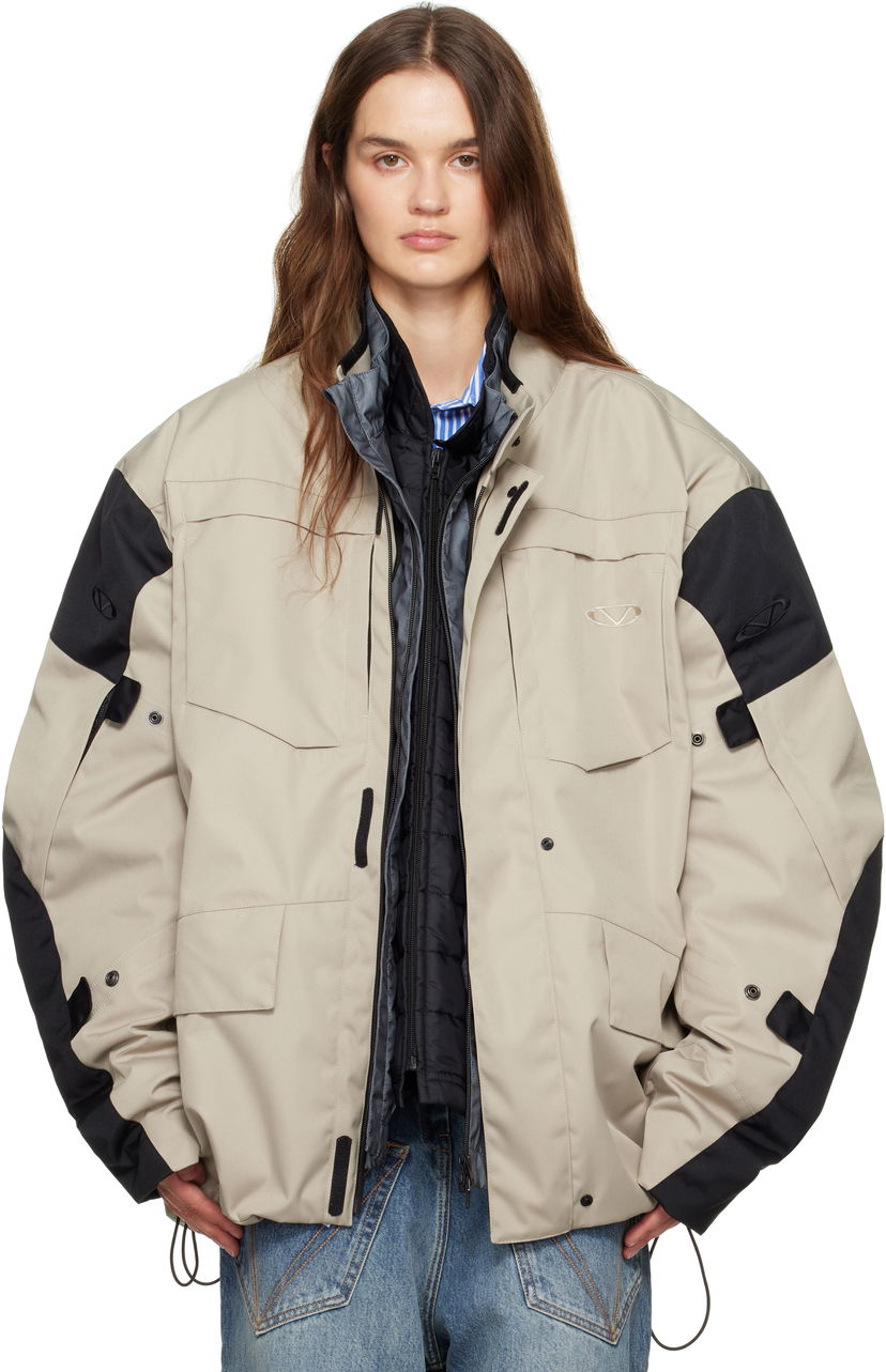 Parka VETEMENTS Vetements Biker Parka and Liner Jacket Set Bež | UH76OJ750S