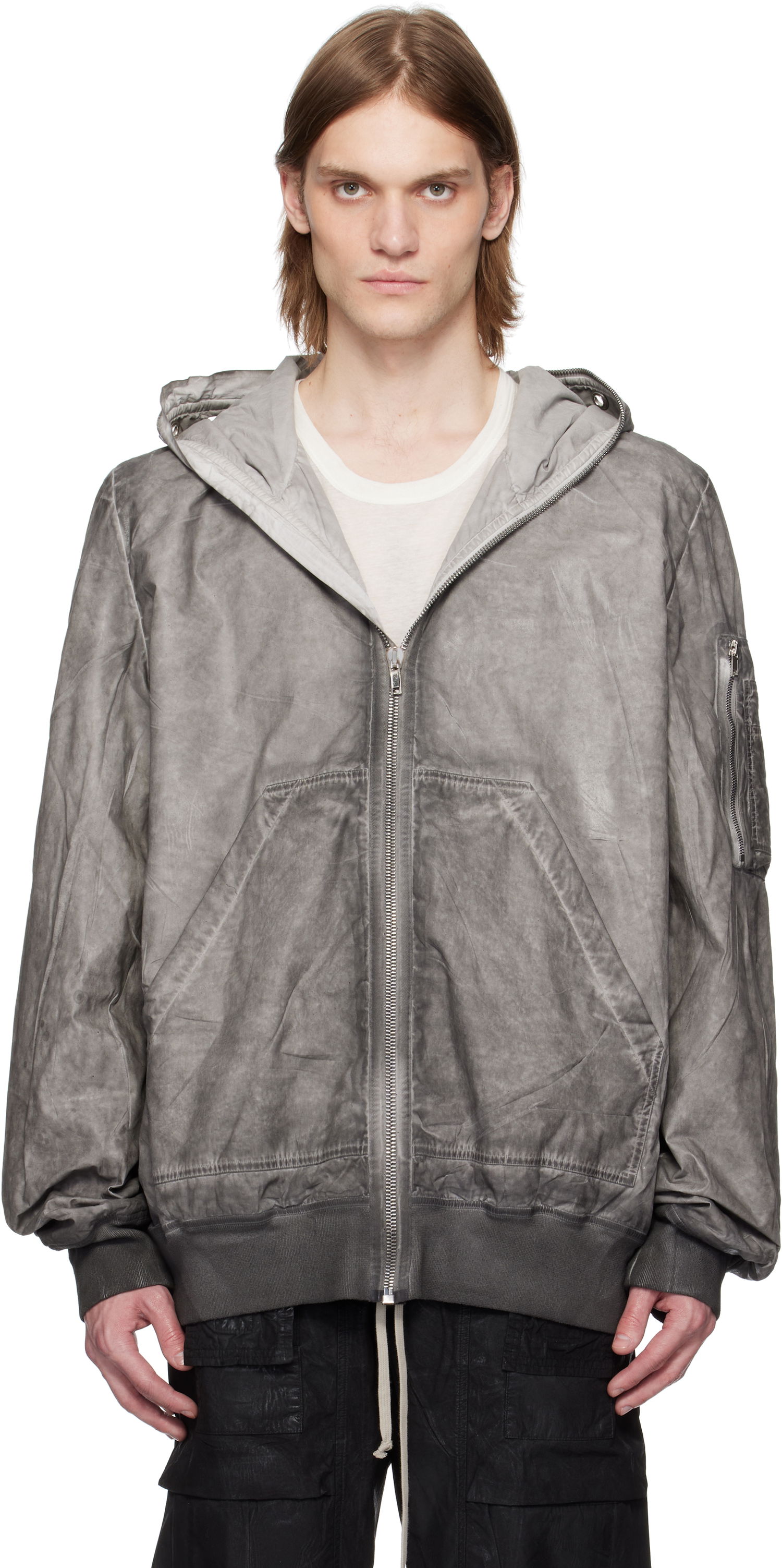 Bomber jakna Rick Owens Rick Owens DRKSHDW Hollywood Flight Bomber Jacket Siva | DU01E3772 PF, 0