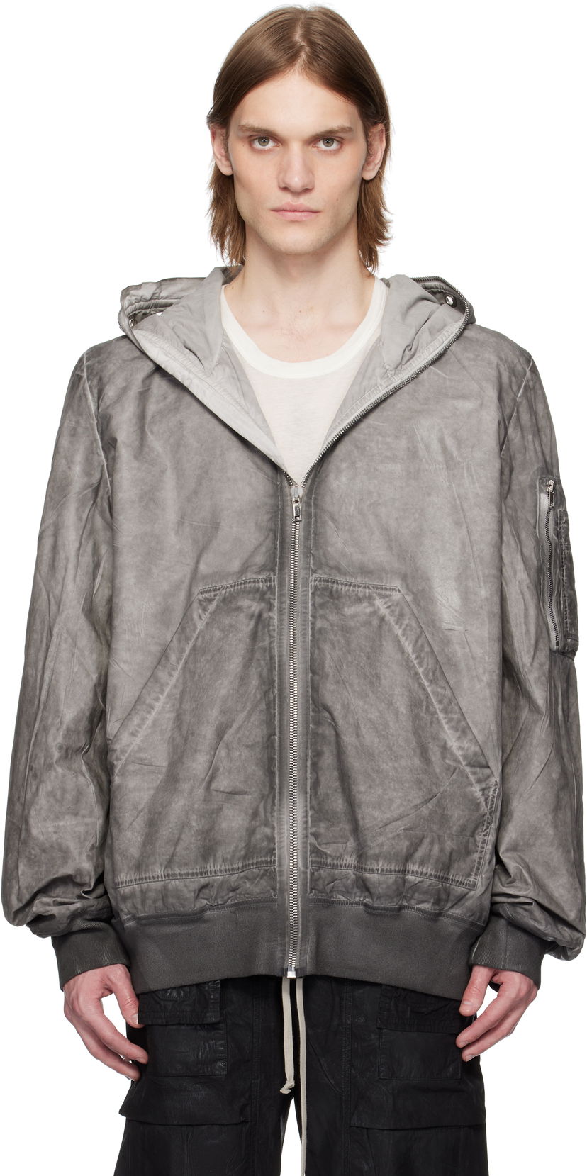 Bomber jakna Rick Owens Rick Owens DRKSHDW Hollywood Flight Bomber Jacket Siva | DU01E3772 PF