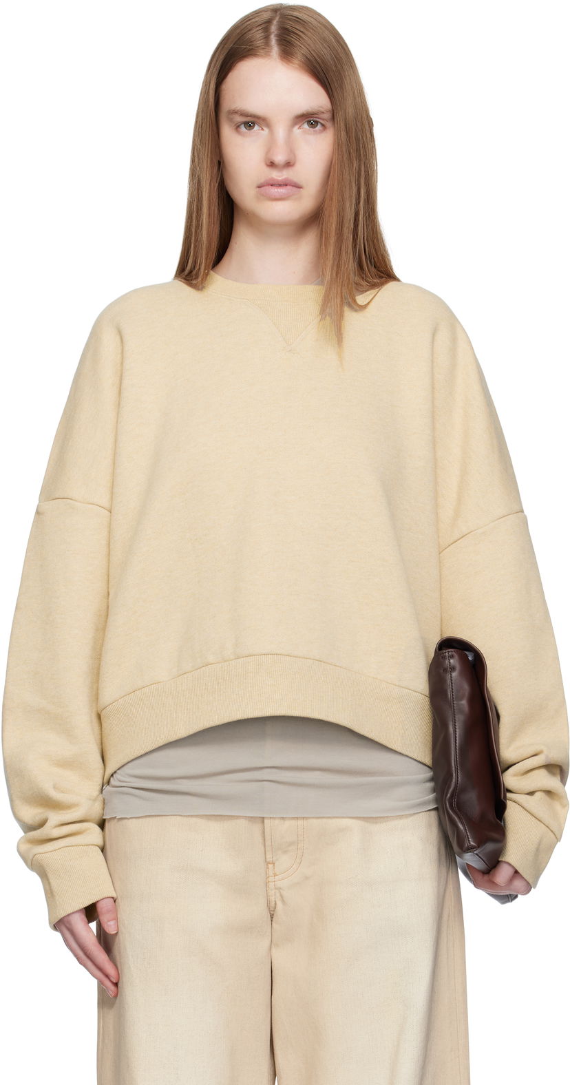 Pulover Entire Studios Box Crew Sweatshirt Rumena | ES2126TP
