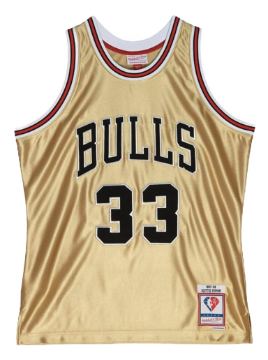 Dres Mitchell & Ness Chicago Bulls Scottie Pippen 75th Swingman Jersey Kovinski | SMJY4398-CBU97SPIGOLD