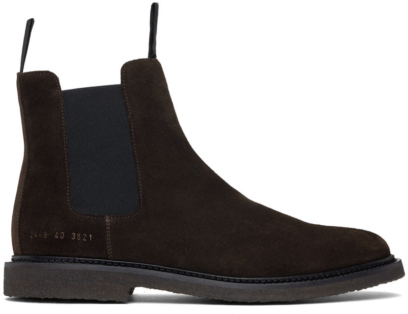 Oblačila Common Projects Common Projects Classic Waxed Suede Chelsea Boots Rjava | ARTICLE 2446