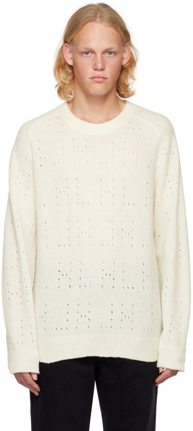 Pleteni pulover Helmut Lang Crewneck Knit Sweater Bela | M10HM702