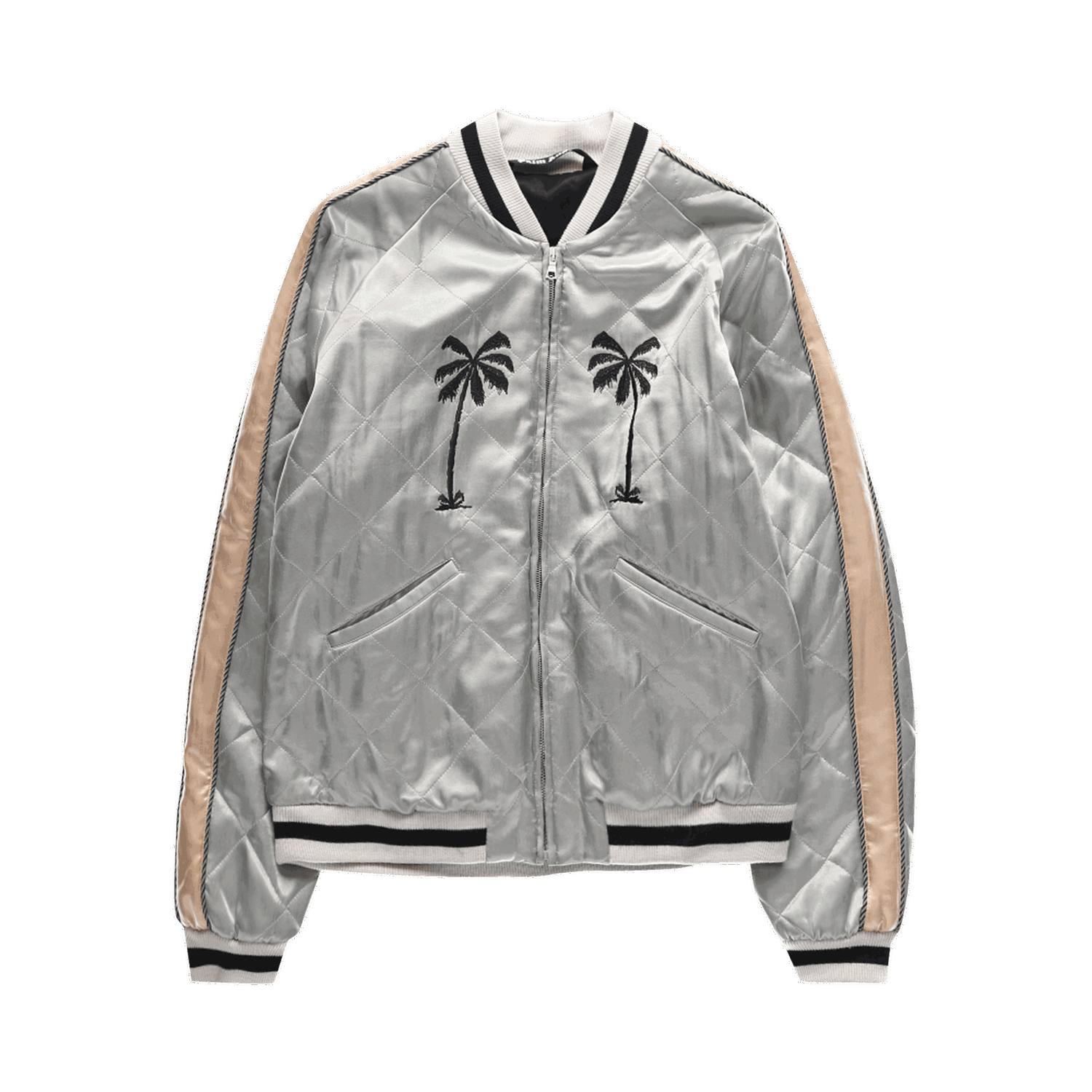 Bomber jakna Palm Angels Life Is Palm Souvenir Jacket Siva | PMEA110F22FAB0020910, 0