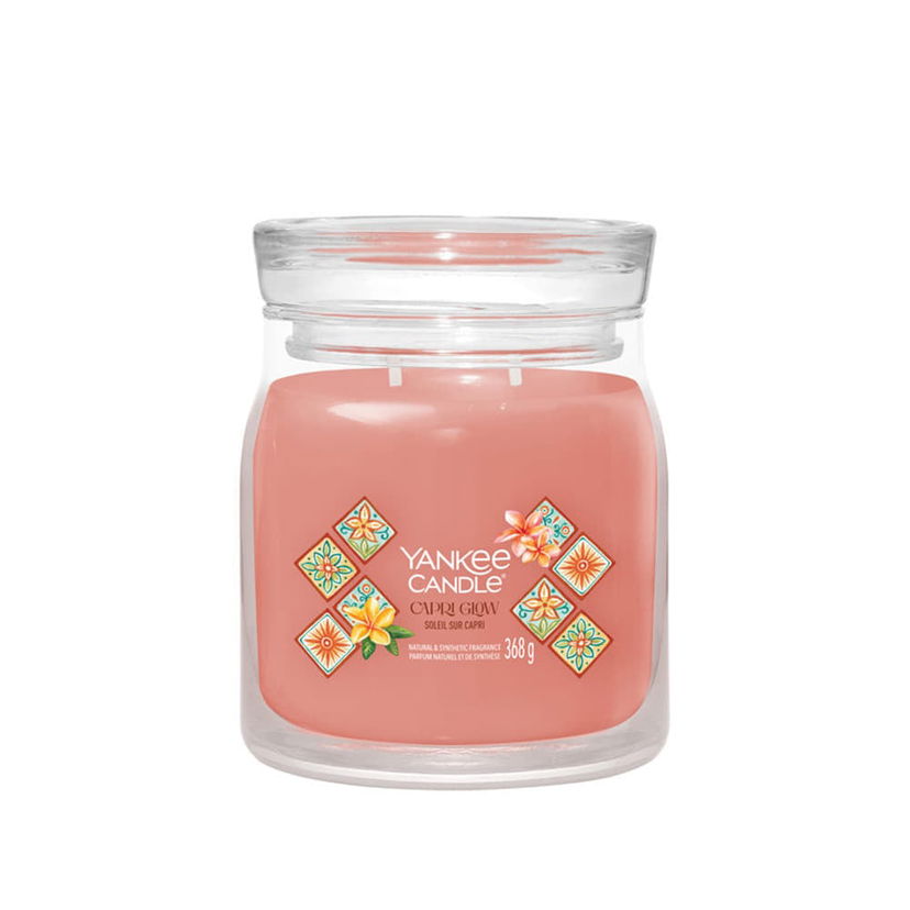 Sveče Yankee Candle Signature Capri Glow Medium Jar 2 Wicks Universal Roza | 43117