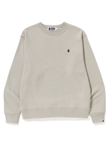 Pleteni pulover BAPE Ape Head One Point Relaxed Fit Crewneck Bež | 1J30-113-015
