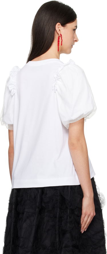 Majica Simone Rocha Simone Rocha Tulle Overlay Puff Sleeve T-Shirt Bela | 5179 0553, 2