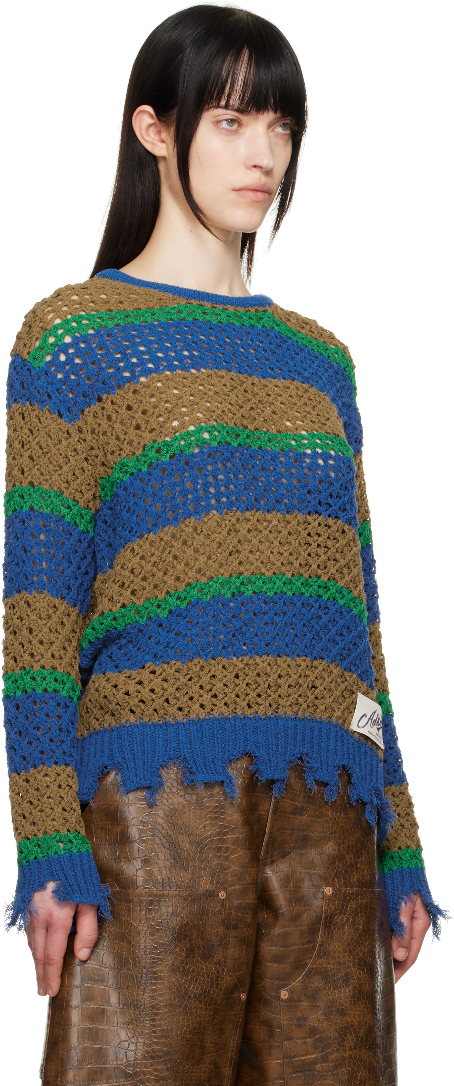 Pleteni pulover Andersson Bell Andersson Bell Damaged Stripe Knit Sweater Večbarvna | atb1239u, 1