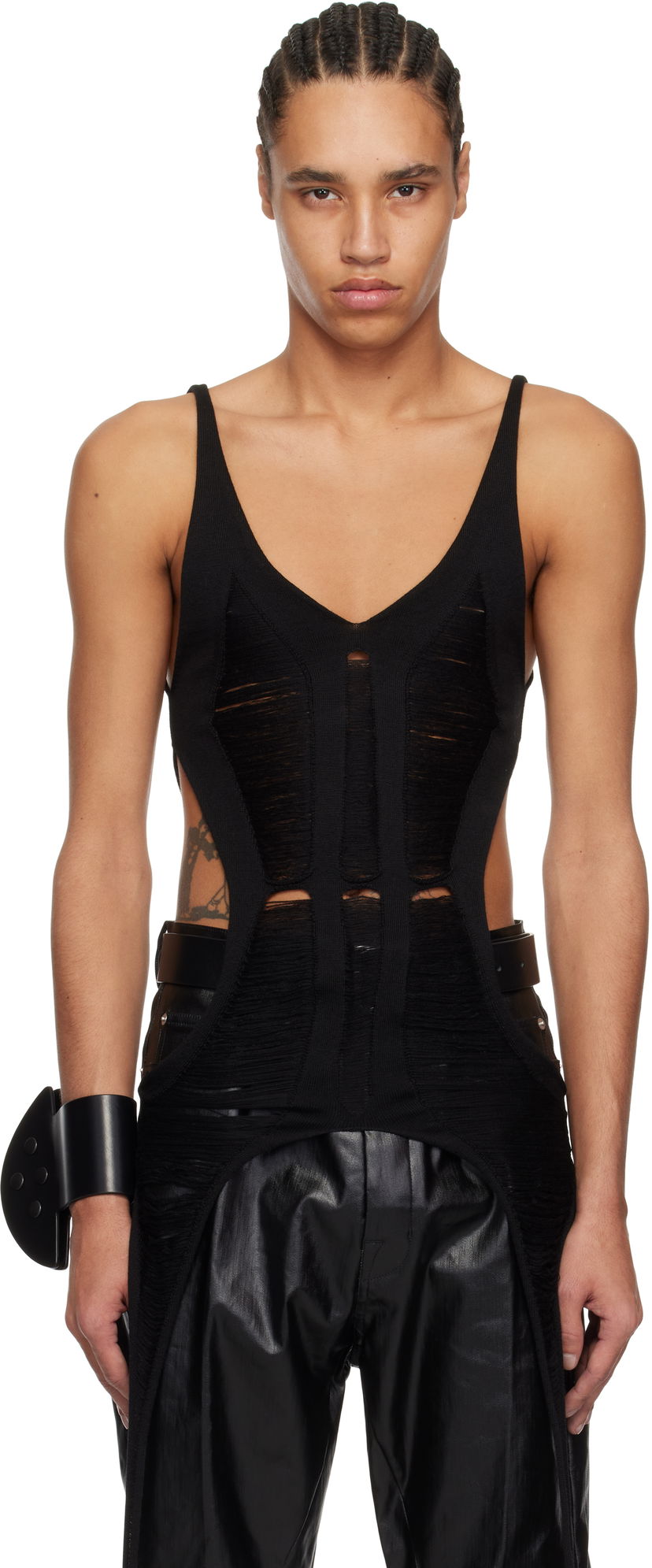 Majica brez rokavov Rick Owens Rick Owens Hollywood Cutout Bodysuit Tank Top Črna | RR01E5675 KGRIDM