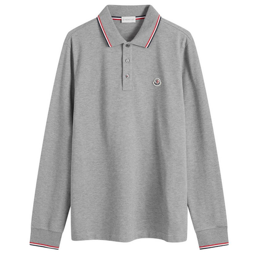 Polo majica Moncler Long Sleeve Polo T-Shirt Siva | 8B701-00-84556-987
