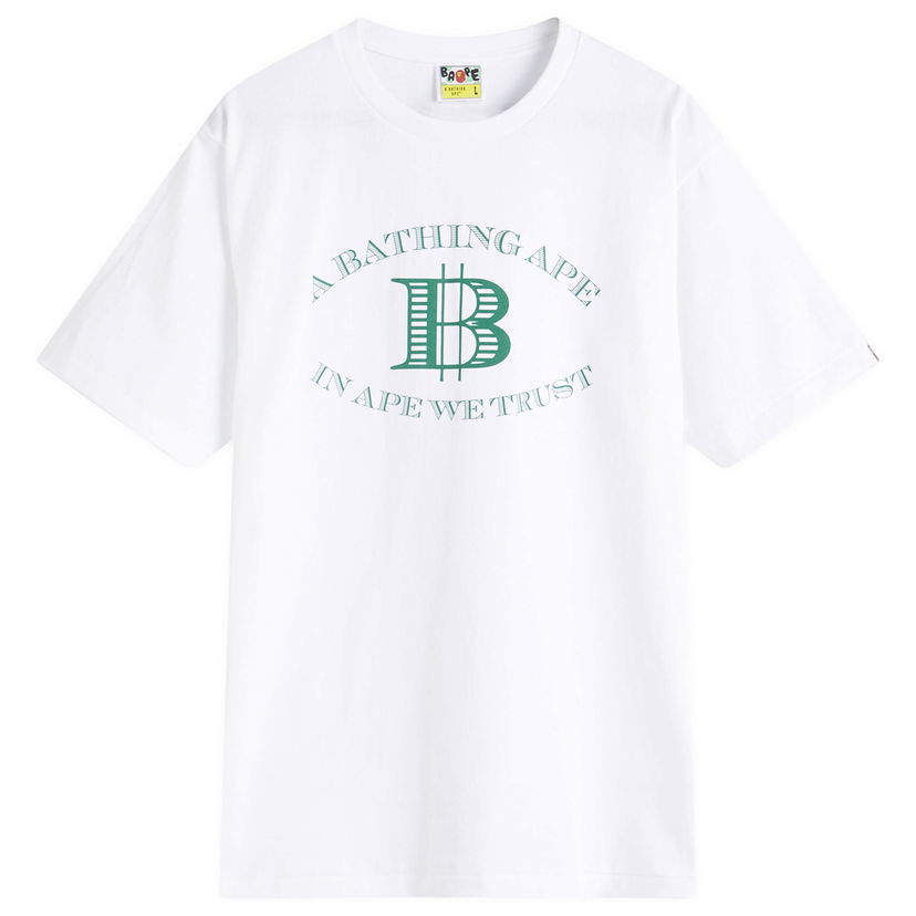 Majica BAPE Money B Logo Graphic T-Shirt, Size Large Bela | 001TEL301058M-WHT