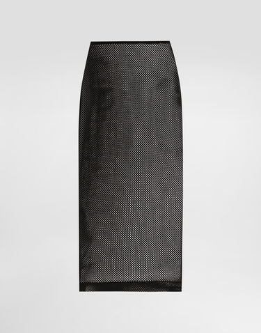 Krila Dolce & Gabbana Dolce & Gabbana Mesh Calf-Length Skirt Črna | F4CT6TFLREPN0000, 0