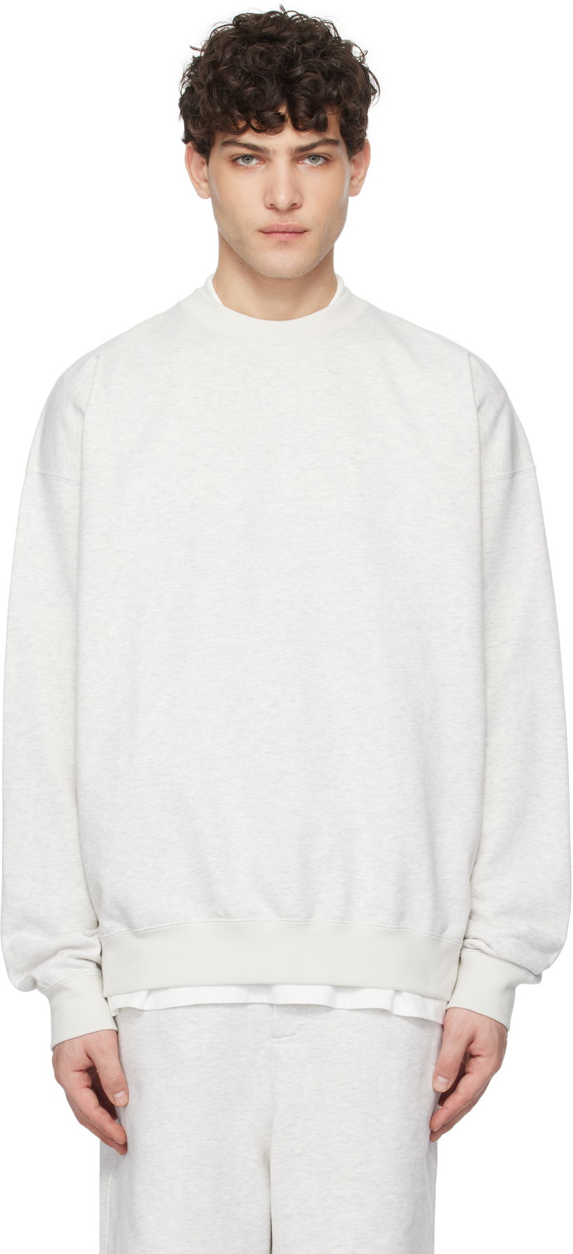 Pulover Y-3 Y-3 French Terry Crew Sweatshirt Siva | JM7874