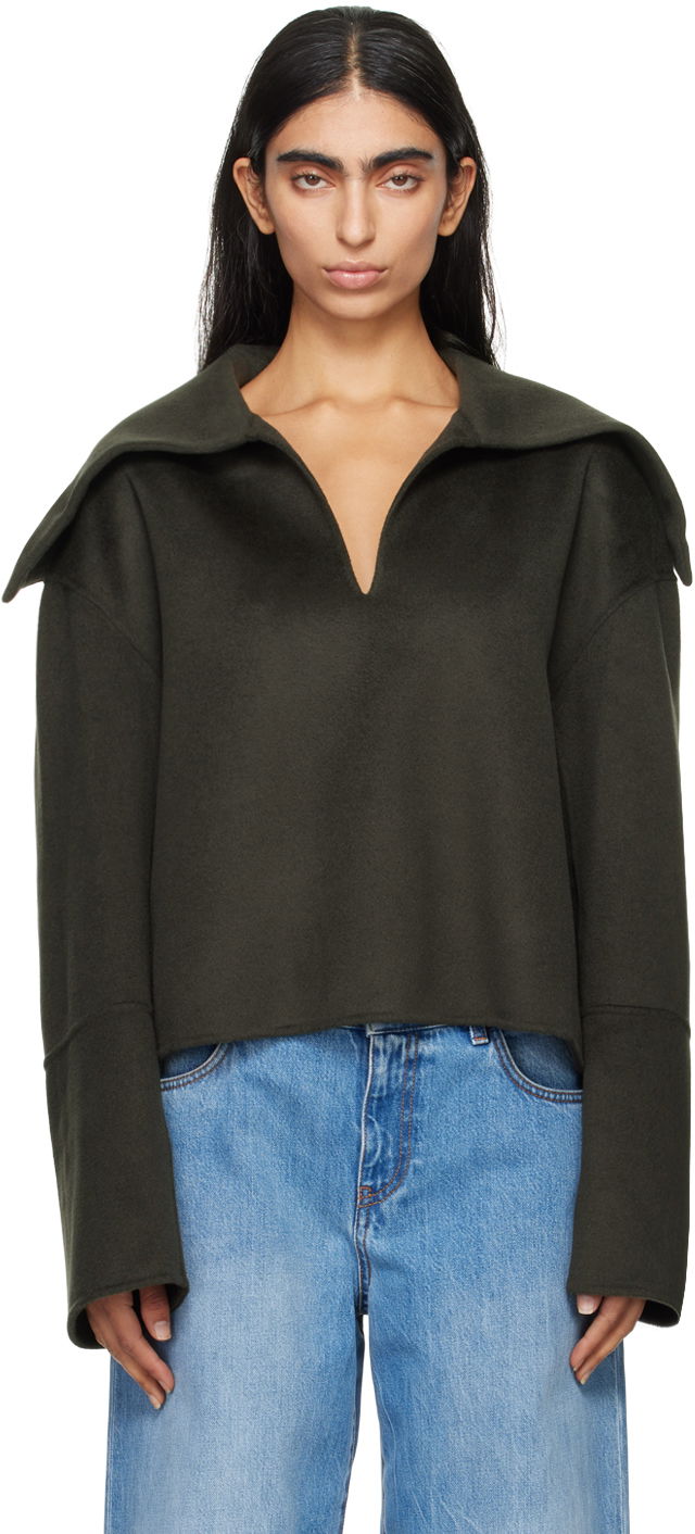 Pleteni pulover Nanushka Gray Maxe Sweater Črna | NW24PFSG26997