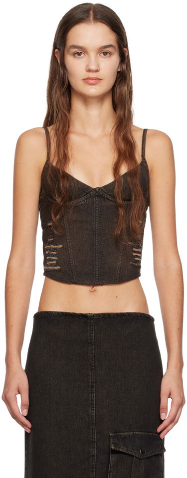 Majica brez rokavov Miaou Miaou Kiko Denim Tank Top Črna | 7075SD4BLK, 0