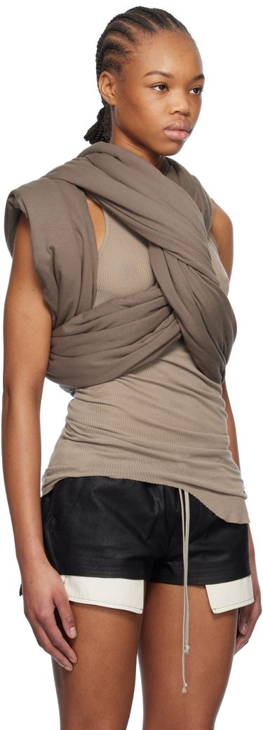 Majica brez rokavov Rick Owens Rick Owens Hollywood Triple Donut Top Bež | RP01E7432 JA, 1