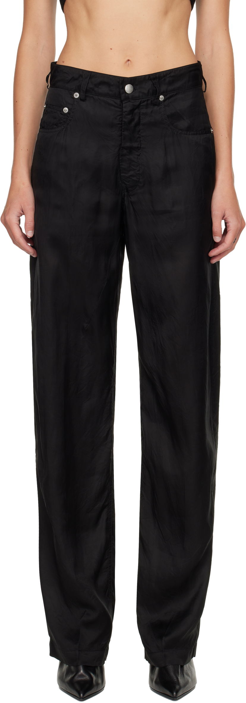 Hlače Rick Owens Relaxed-Fit Technical Fabric Concordians Geth Trousers Črna | RP02E4350 K