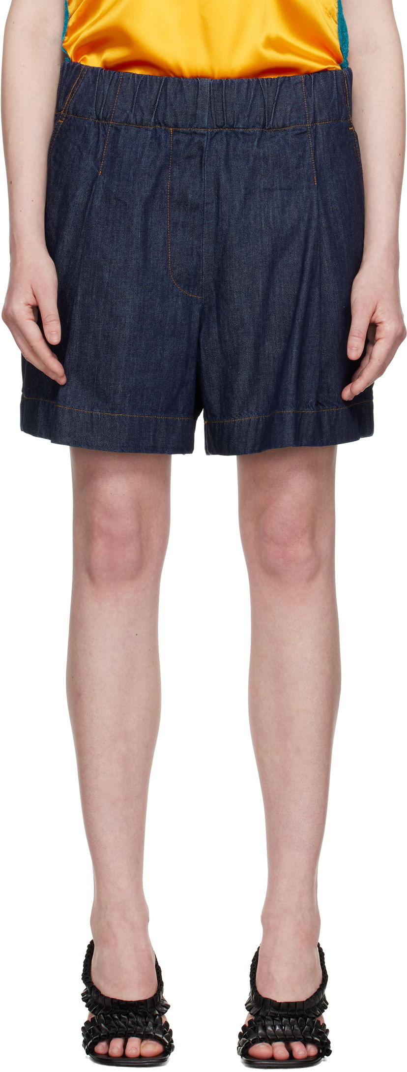 Kratke hlače Dries Van Noten Dries Van Noten Wide Denim Shorts Modra | 251-010937-1553
