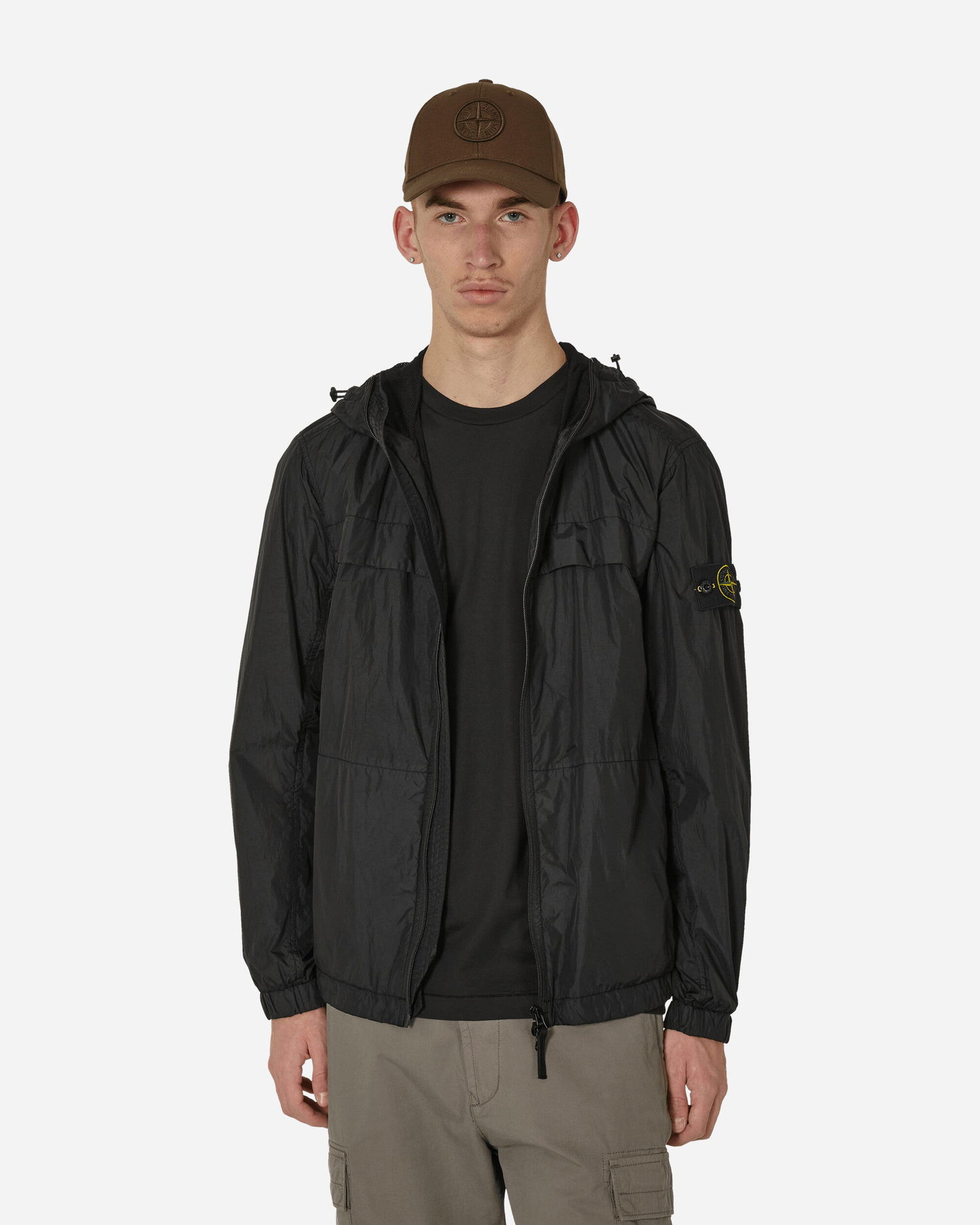 Jakna Stone Island Soft-Shell Hooded Jacket Črna | 801540922 V0029, 0