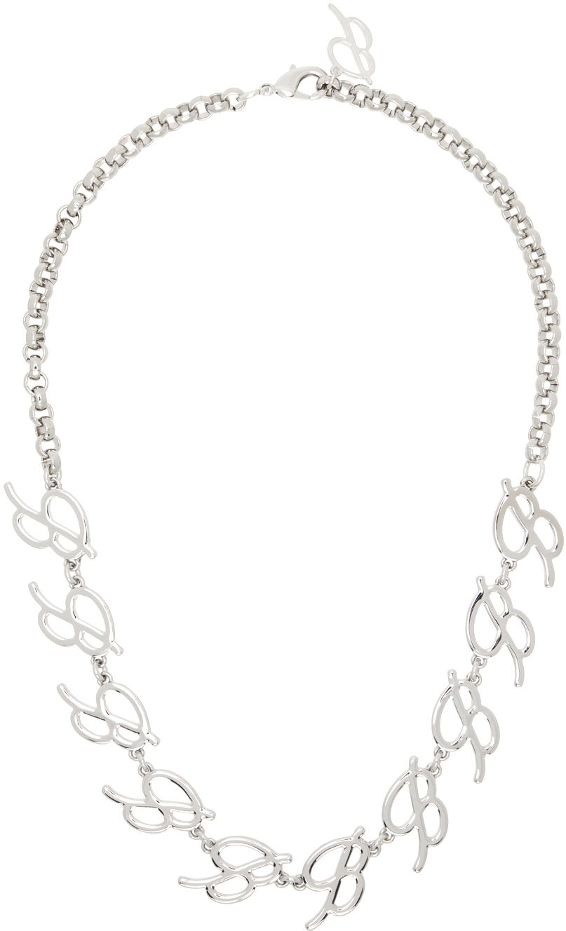 Ogrlica Blumarine Silver 'B' Initial Choker Necklace Kovinski | P422W259A