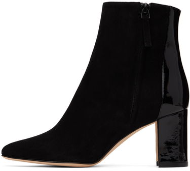 Nega čevljev Manolo Blahnik Manolo Blahnik Rosie Suede Block Heel Boots Črna | 220-0611, 2