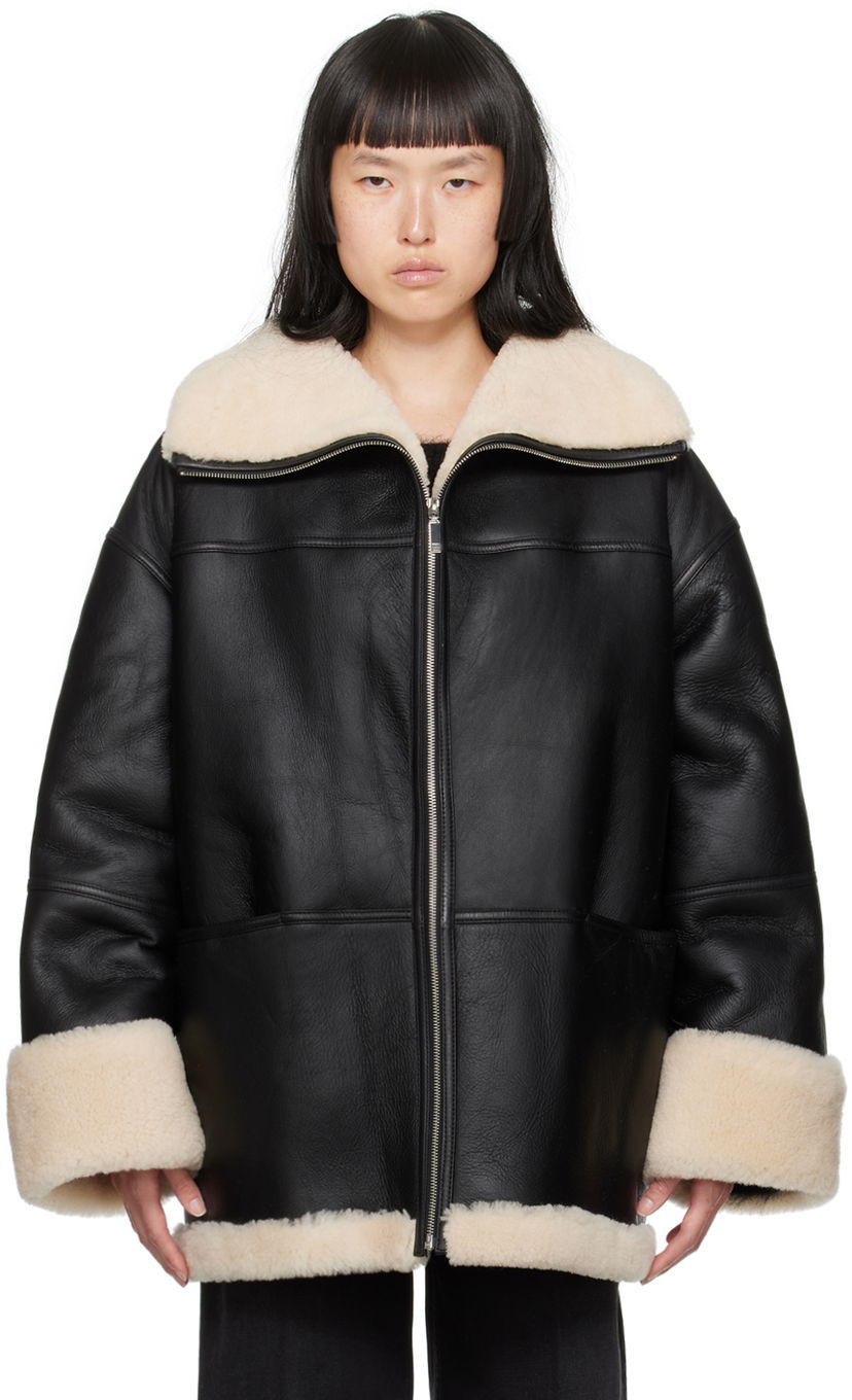 Jakna TOTEME TOTEME Signature Shearling Jacket Črna | 214-122-606