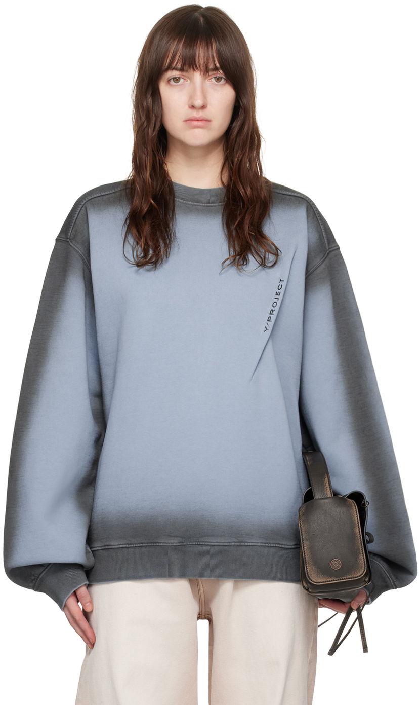 Pulover Y/PROJECT Logo Sweatshirt Modra | 204SH001