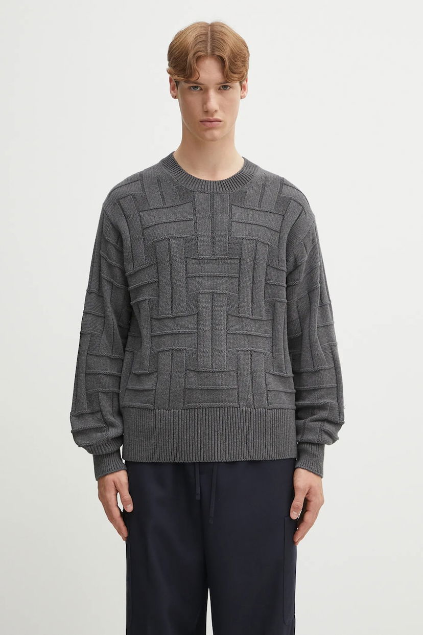 Pleteni pulover KENZO Kenzo Weave Jumper Knit Sweater Siva | FF55PU7083CB