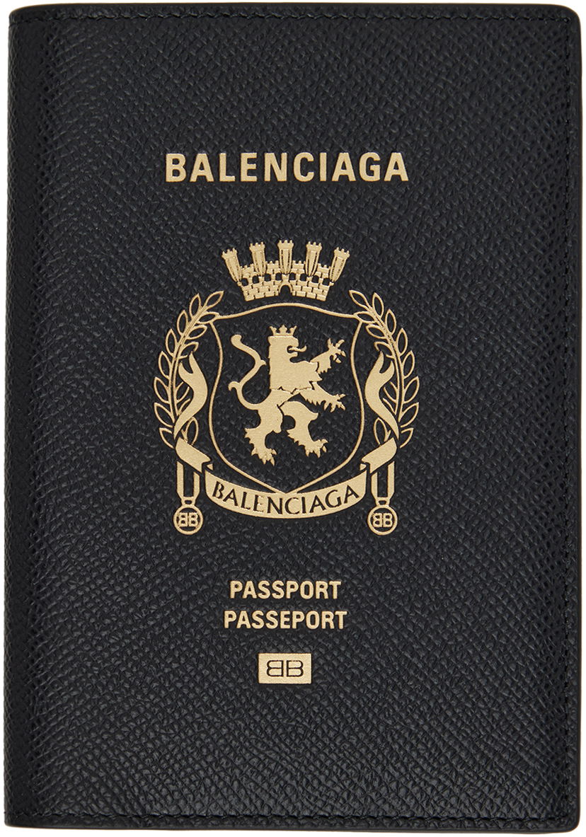 Denarnica Balenciaga Balenciaga Stamped Passport Holder Črna | 787742 2AA3R