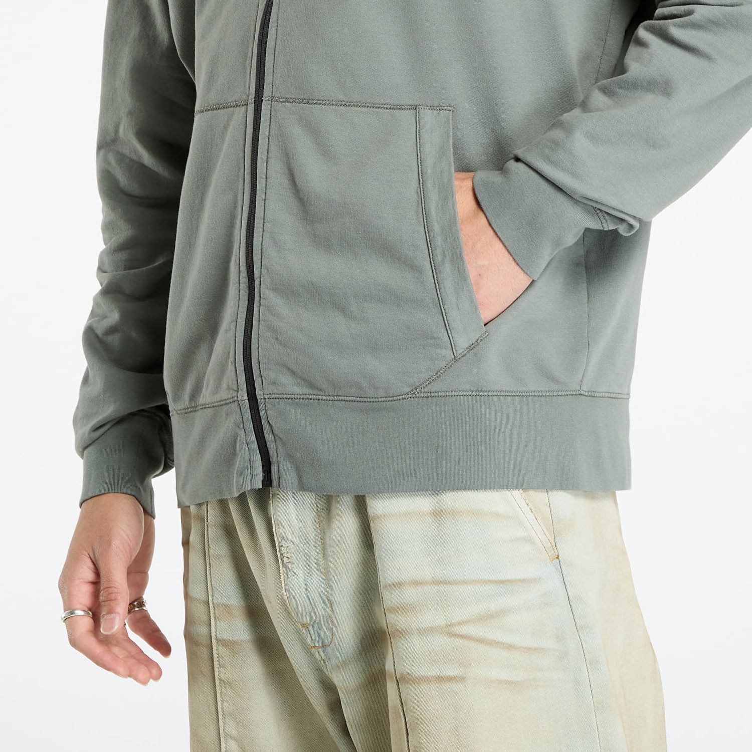 Pulover C.P. Company C.P. Company Light Fleece Hooded Full Zip Sweatshirt Siva | 19CMSS712A002246G-921, 1