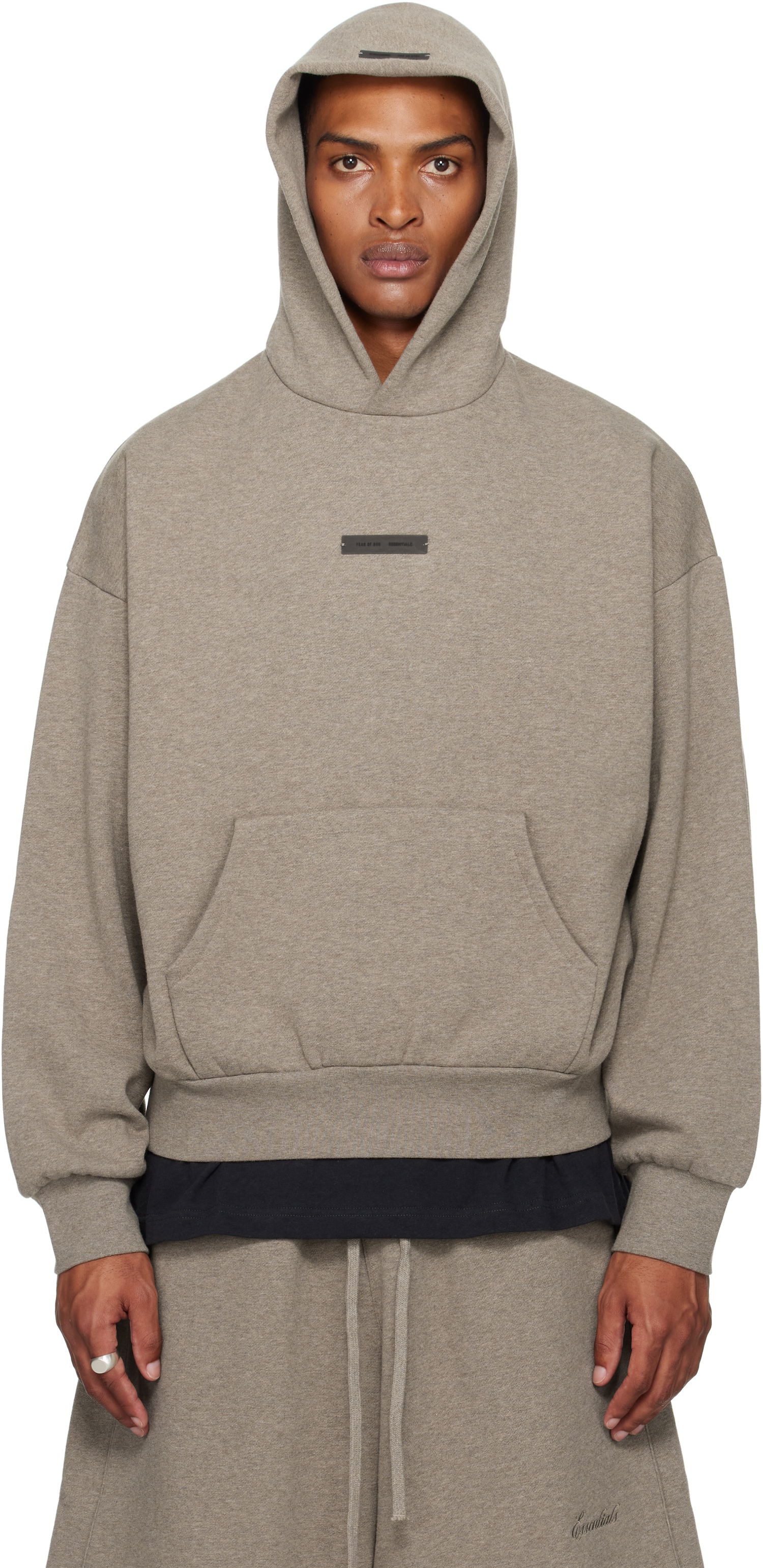 Pulover Fear of God Fear of God ESSENTIALS Fleece Hoodie, Classic Fit Siva | 192SP252053F, 0