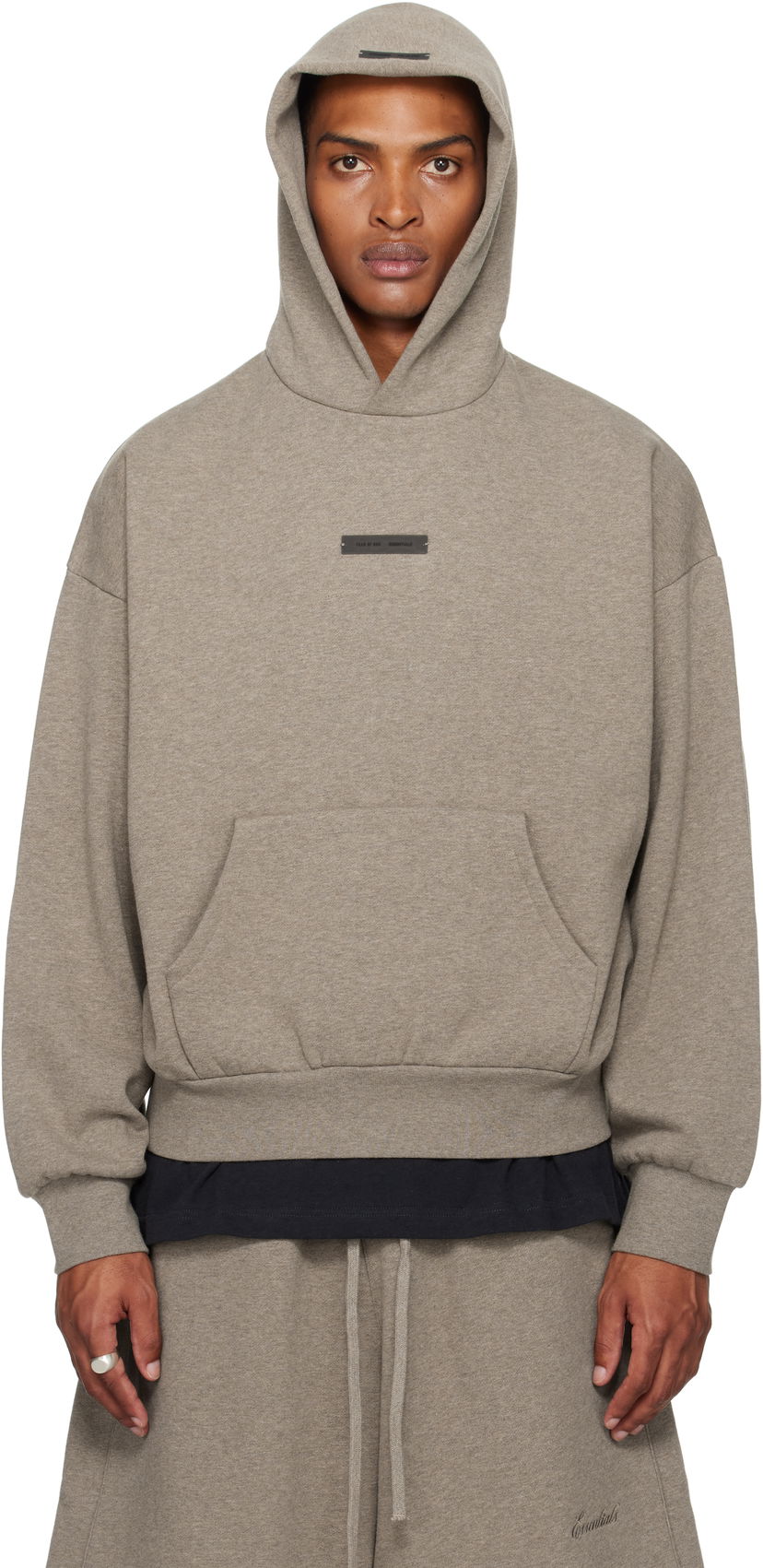 Pulover Fear of God Fear of God ESSENTIALS Fleece Hoodie, Classic Fit Siva | 192SP252053F