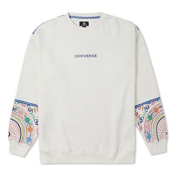 Pulover Converse Tapestry Crewneck Sweatshirt Bela | 10025058-A01