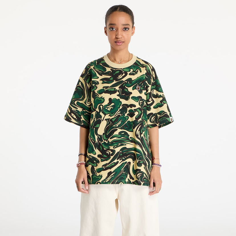 Majica BAPE Marbling Camo One Point Relaxed Fit Tee Zelena | 001CSK801305M GRN