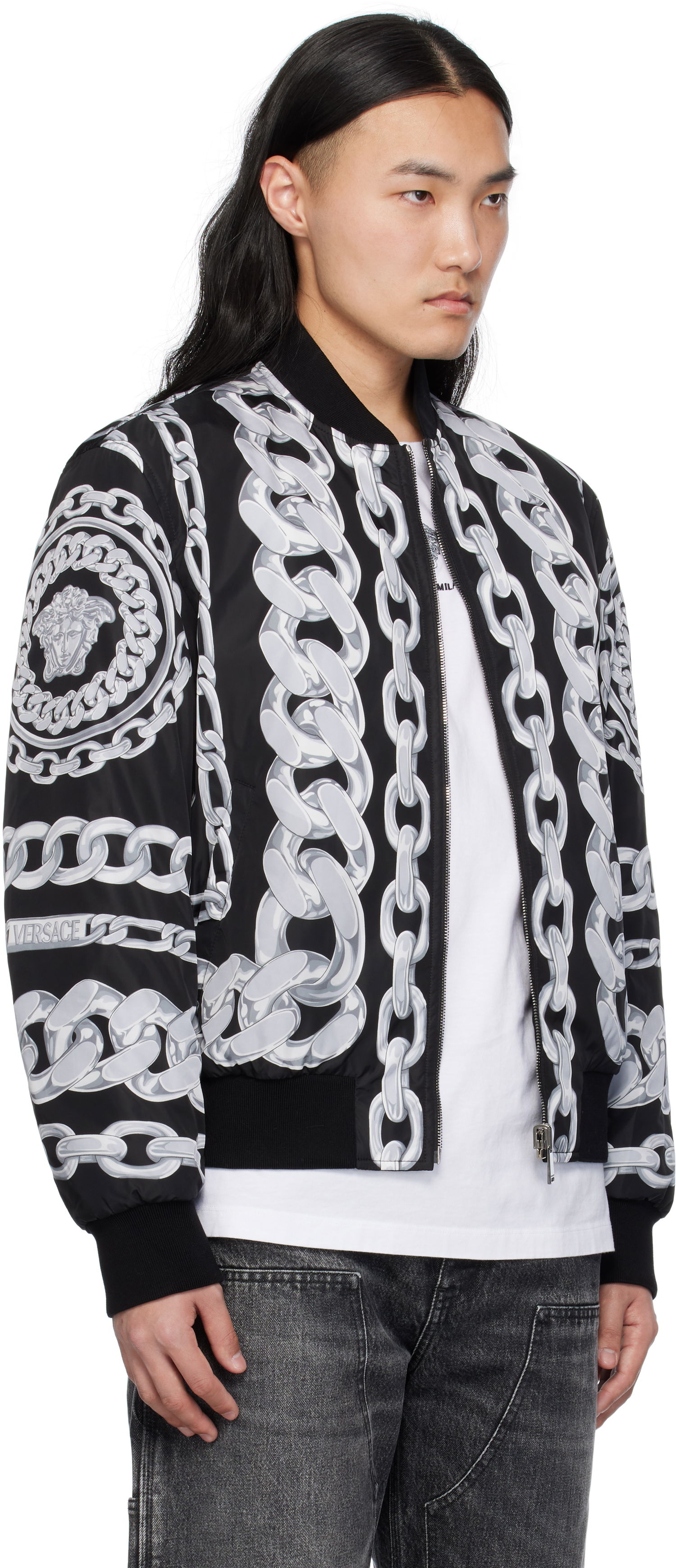 Bomber jakna Versace Versace Medusa Chains Reversible Bomber Jacket Črna | 1018824_1A13441, 1