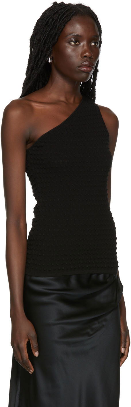 Majica brez rokavov Helmut Lang One Shoulder Textured Tank Top Črna | M04HW709, 1