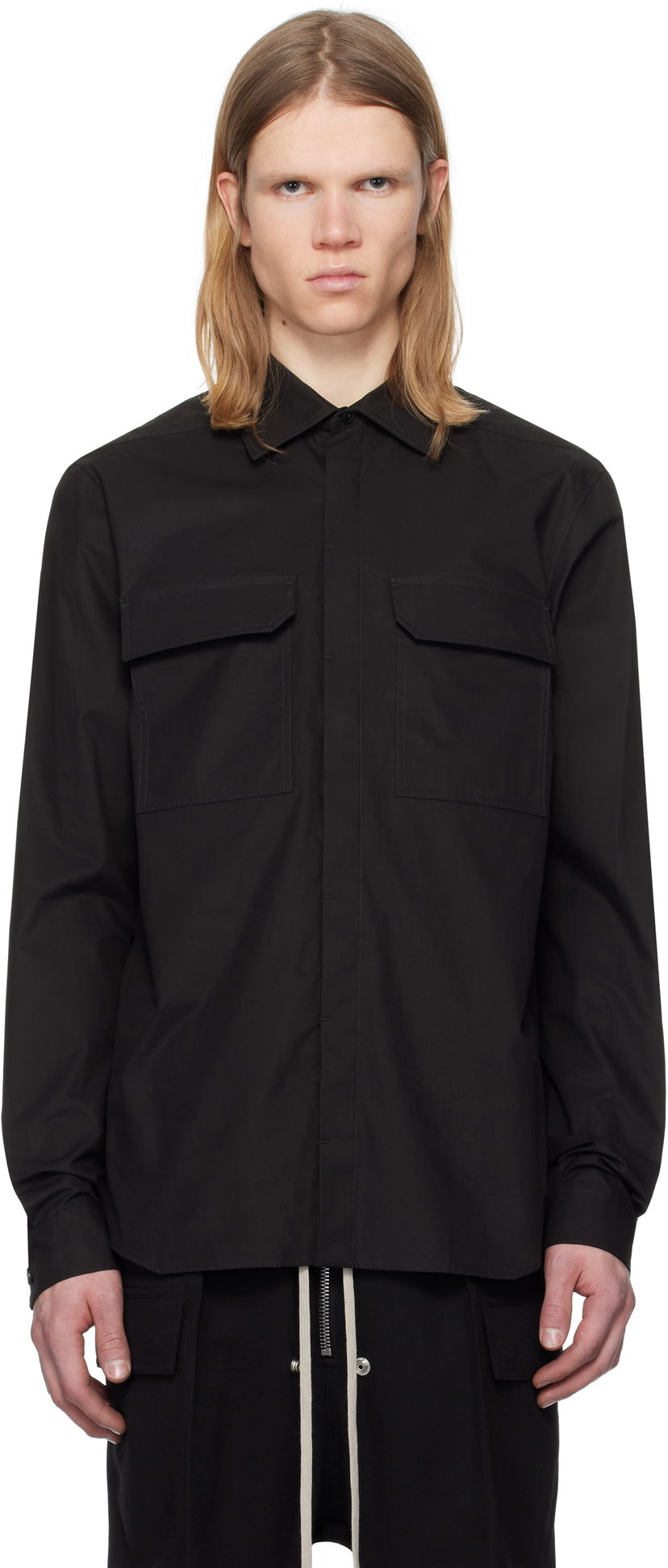 Srajce Rick Owens Rick Owens Hollywood Work Shirt Črna | RU01E5291 P