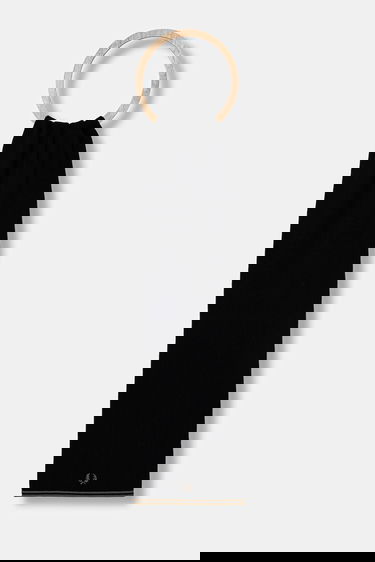 Šala Fred Perry Wool-Blend Knitted Scarf with Wooden Ring and Striped Hem Črna | C9152, 0