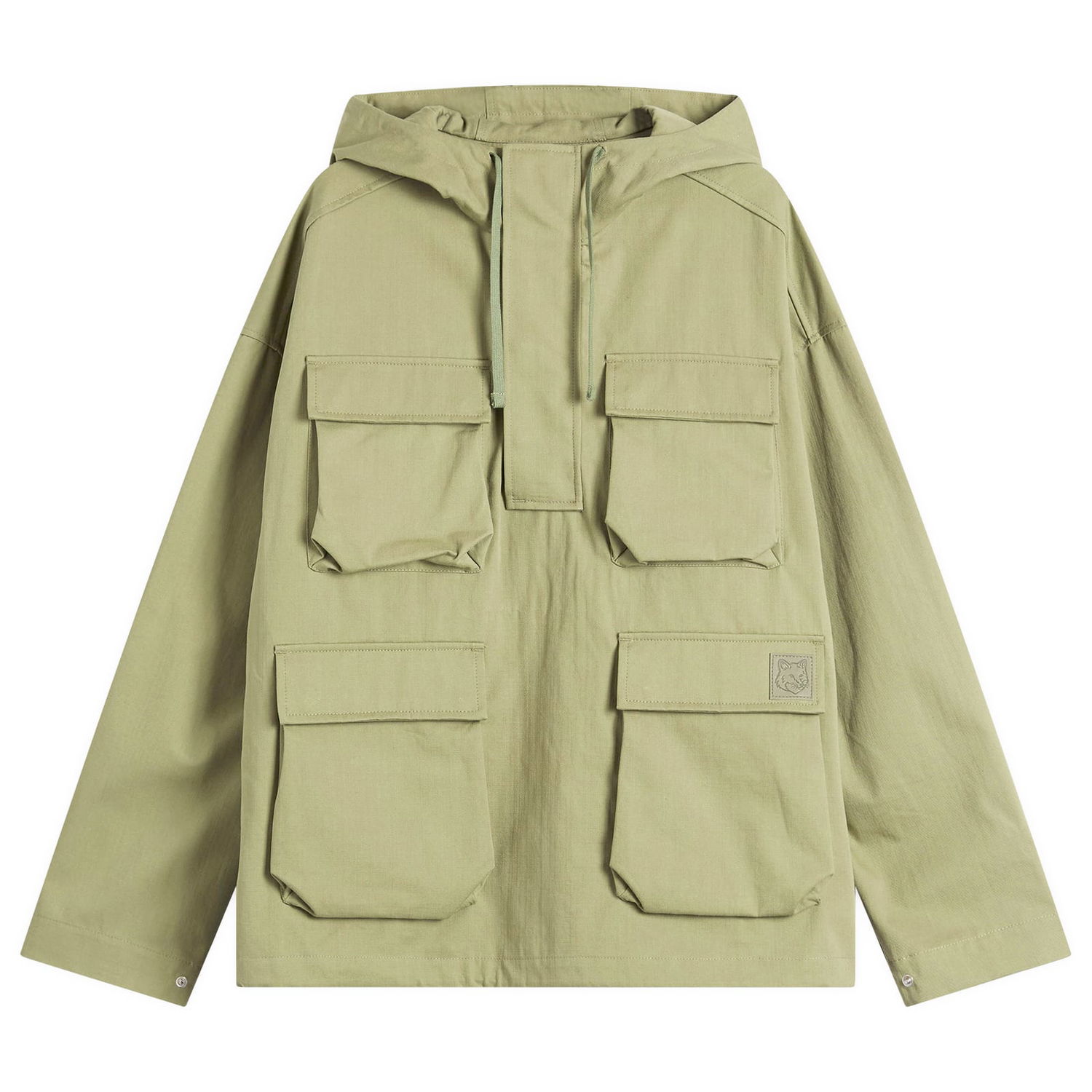 Vetrovka MAISON KITSUNÉ Maison Kitsuné Hooded Popover Jacket, Size Large Zelena | OM02112WW9026-0077, 0