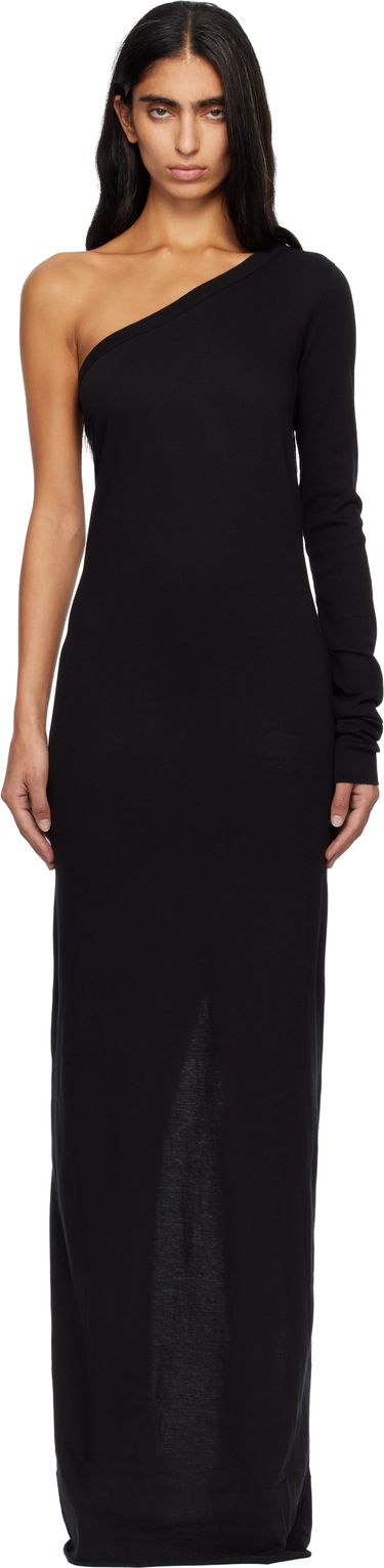Obleke Rick Owens DRKSHDW Concordians Ziggy One-Shoulder Maxi Dress Črna | DS02E7511 RN, 0