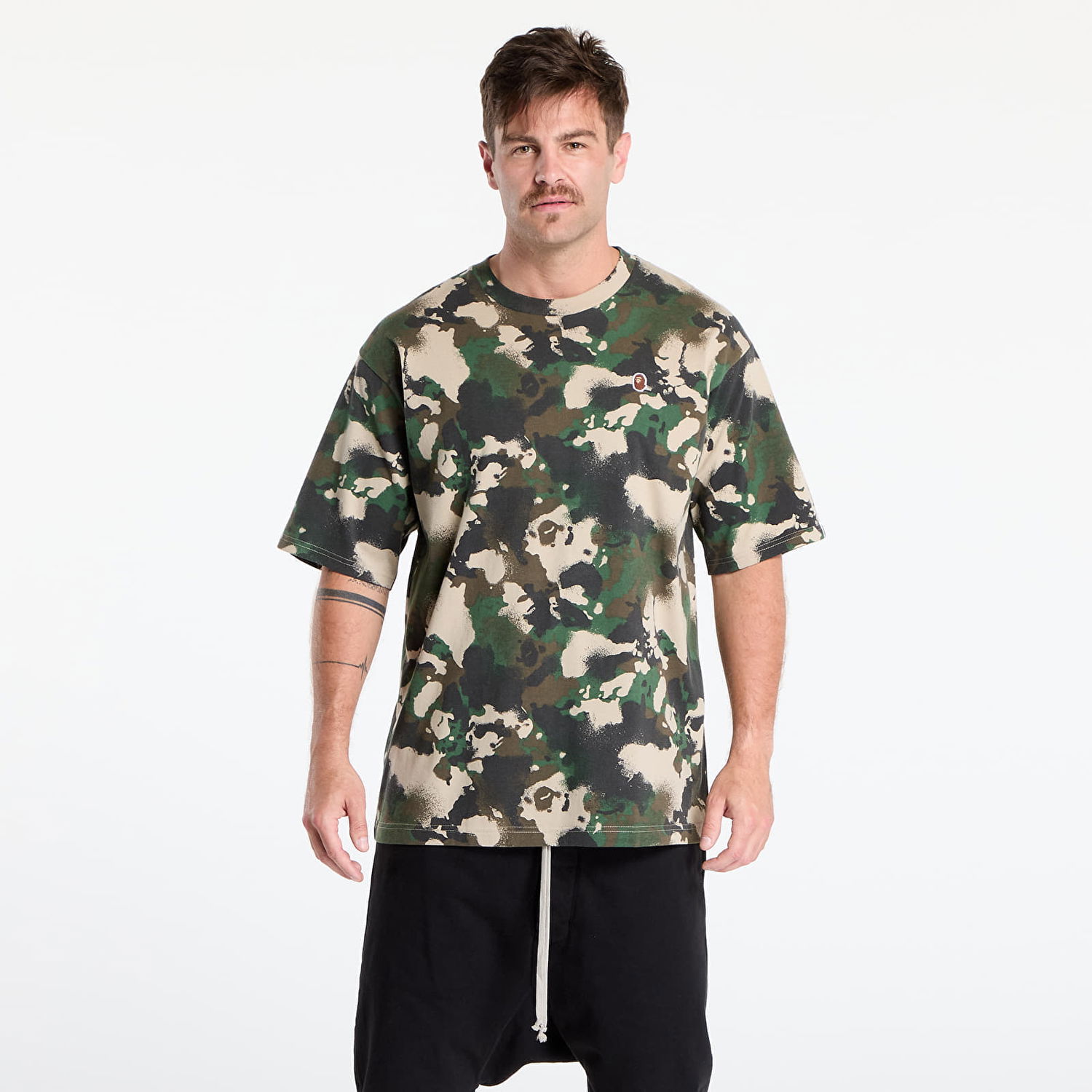 Majica BAPE A BATHING APE Map Camo Ape Head One Point Tee UNISEX Green Zelena | 001CSL301001MGRN, 0