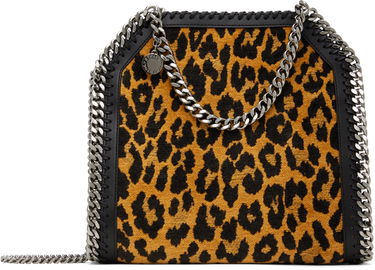 Torba za čez ramo Stella McCartney Leopard Print Mini Chain Bag Rjava | 371223WP0494, 0
