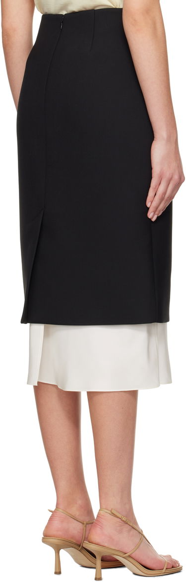 Krila Róhe Róhe Contrast Pencil Midi Skirt Črna | 414-32-049, 2