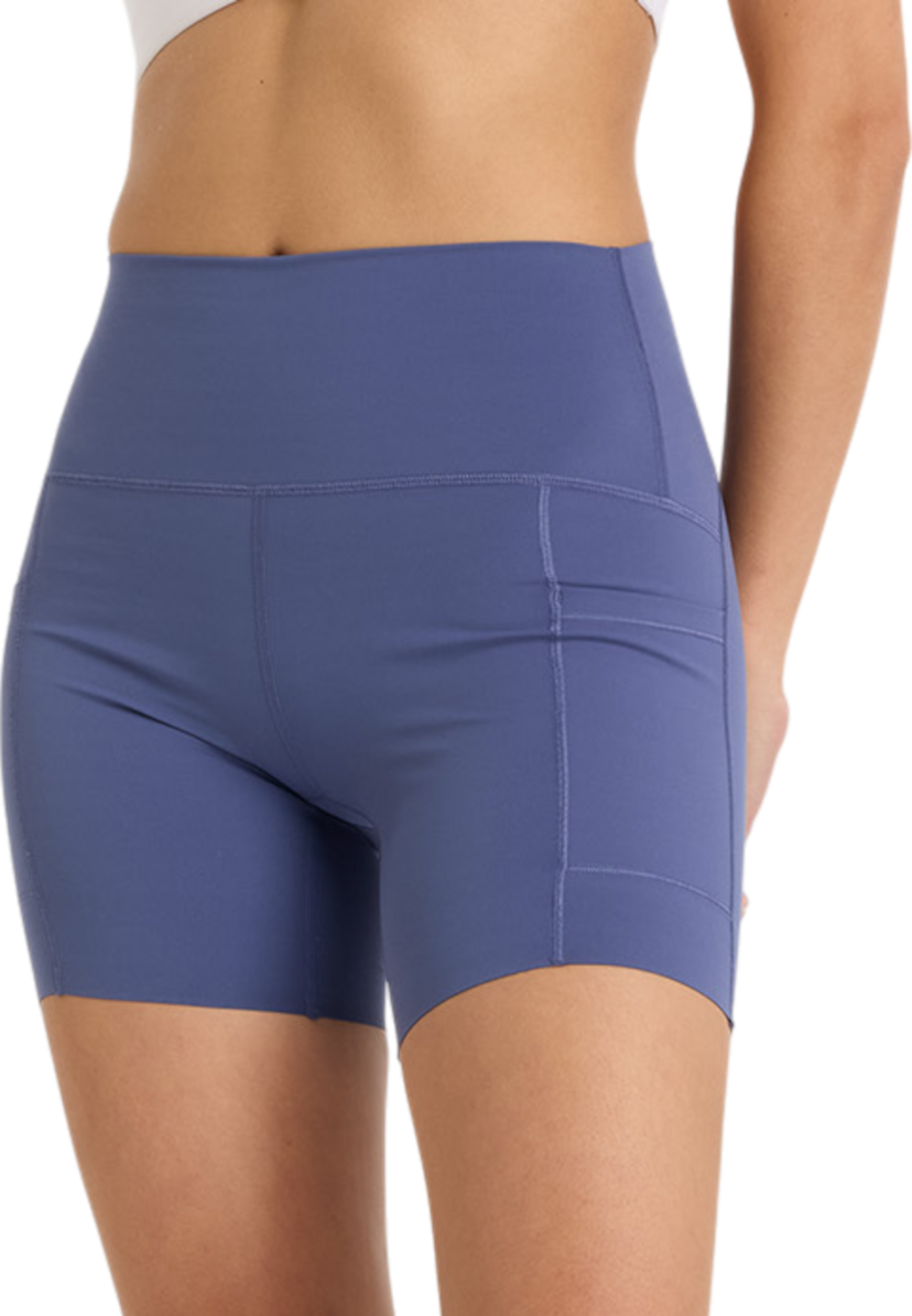 Kratke hlače New Balance Sleek Pocket High Rise Short 6" Modra | ws51271-dre